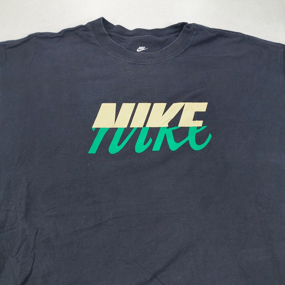 Nike Tee Casual Graphic Crew Neck Short Sleeve Shirt Mens Size L Black Blue